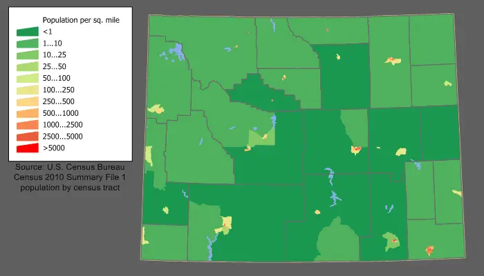 Map: Wyoming Population Map