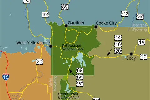 Map: Yellowstonearea Map