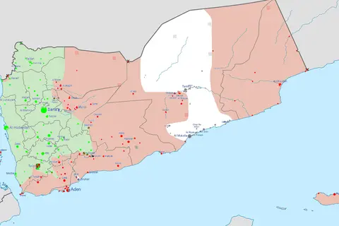 Map: Yemen Civil War Detailed Map