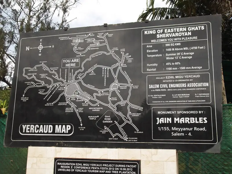Map: Yercaud Mapyercaudsalemindia