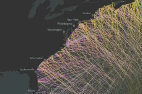 Map: Your view across the ocean