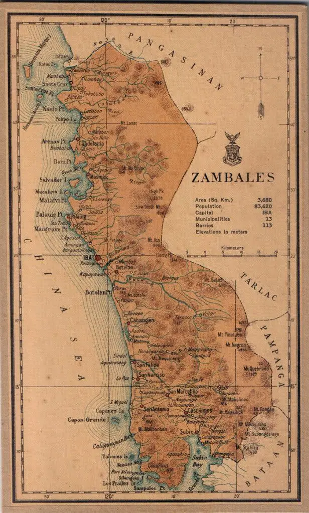 Map: Zambales Province 1918 Map