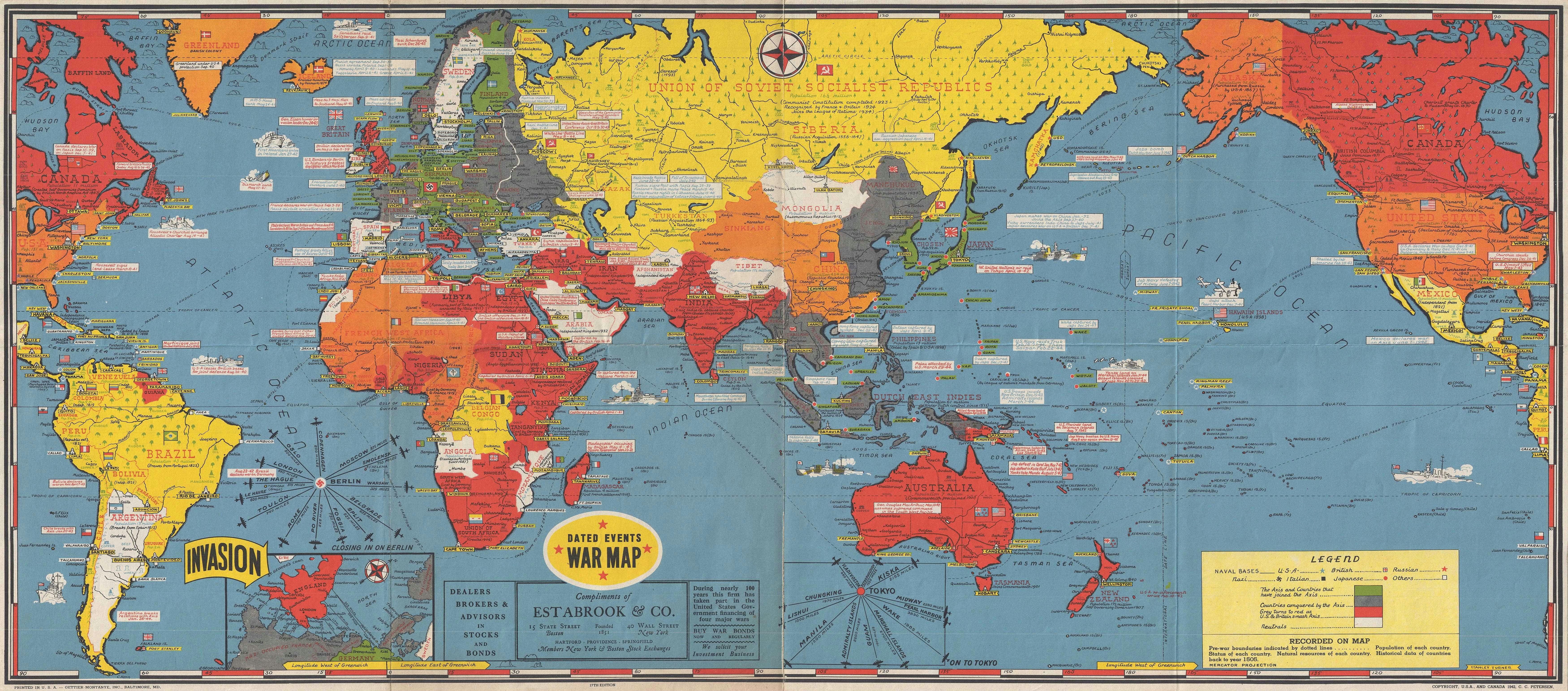 1944 Map Of The World Showing Events Of World War Ii 4 1944 Map Of The World Showing Events Of World War Ii
