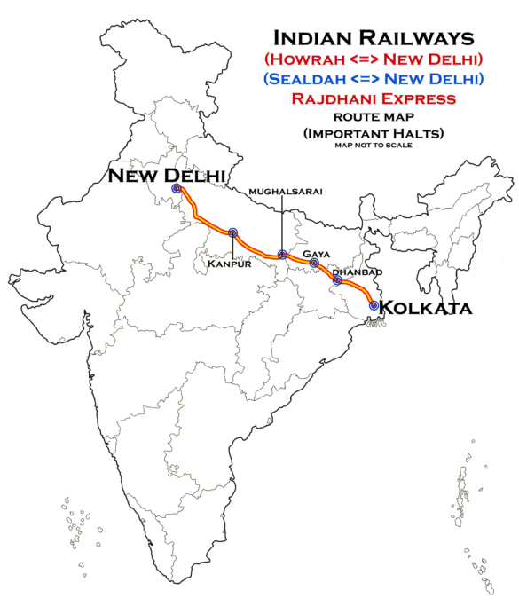 New Delhi Howrah Rajdhani Express Via Gaya Route Map