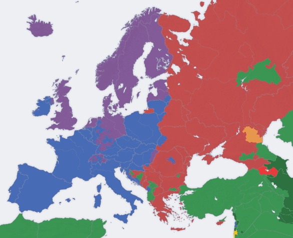Europe Religion Map 1950