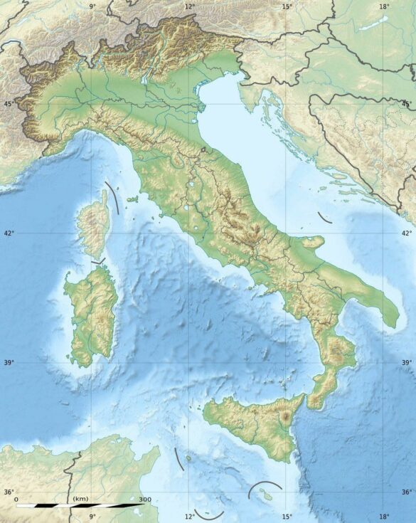 Italy Relief Location Map