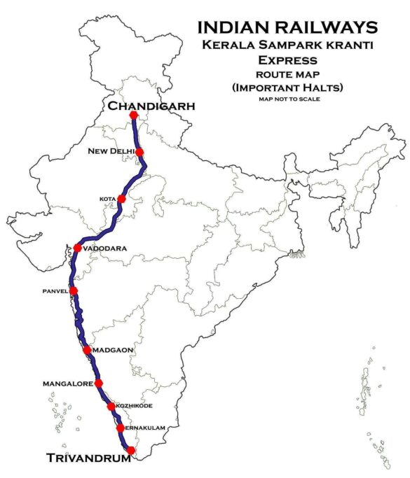 Kerala Samparkkranti Express Route Map