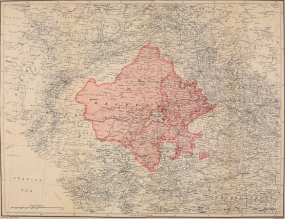 Map Of Rajputana Or Rajasthan 1920