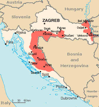 Map Of Republika Srpska Krajina