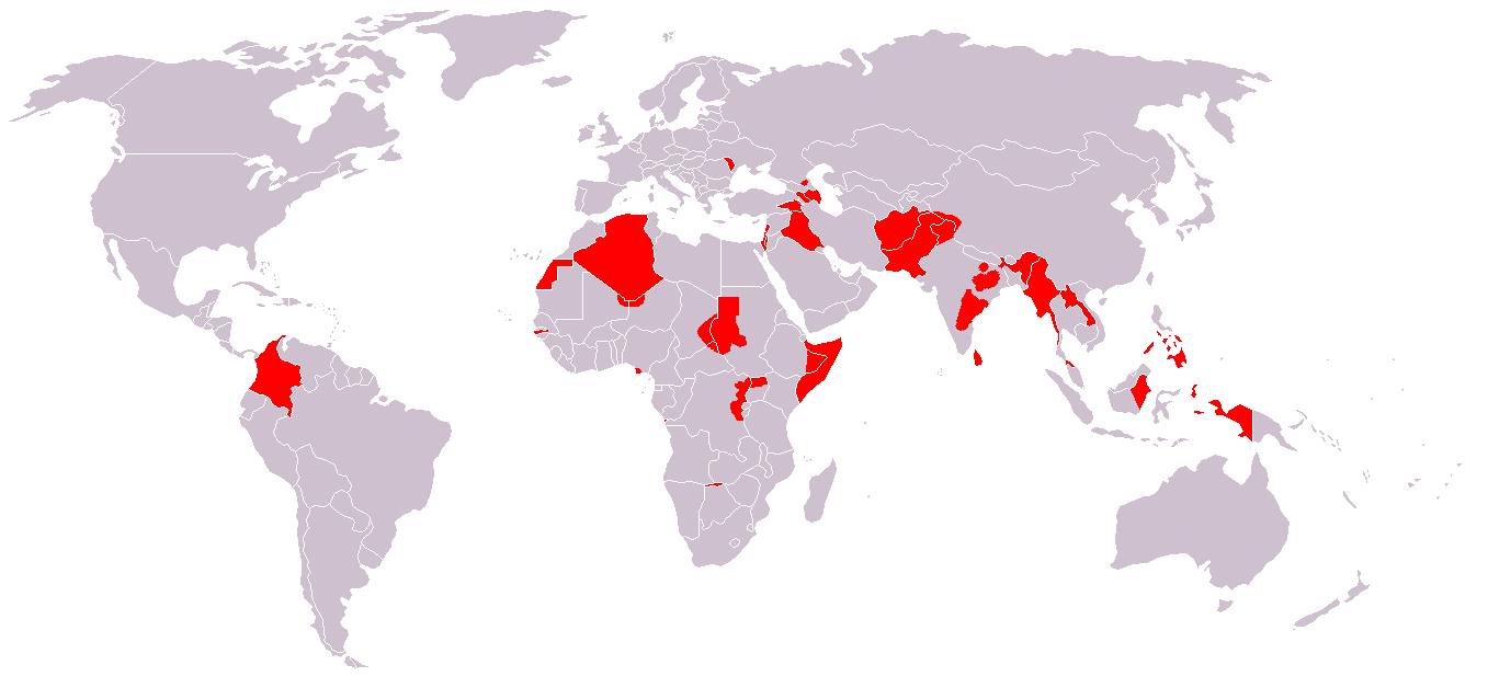 Map Of Sites Of Ongoing Armed Conflicts Worldwide 2 Map Of Sites Of Ongoing Armed Conflicts Worldwide