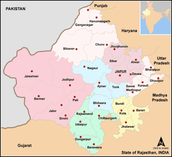 Map Rajasthan Dist 7 Div