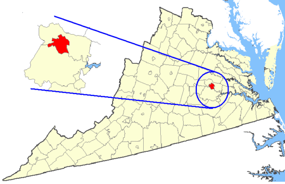 Map Showing Richmond City Virginia
